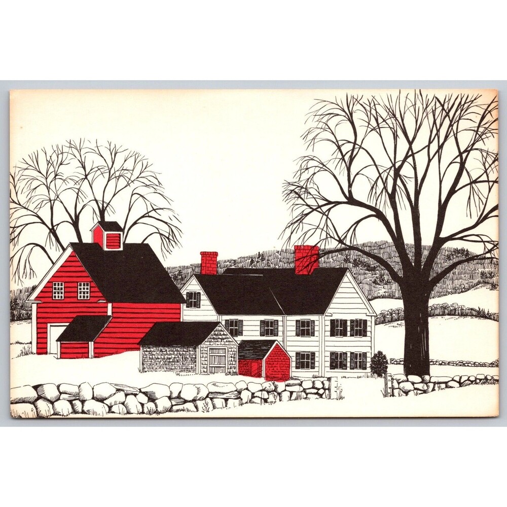 Anne Kilham Postcard Rockport maine Original Design No 544 Vintage Farm Barn